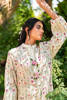 Pakistani Ivory Floral Slim-Fit Shirt with Flared Pants (3-Piece) - Image 6