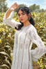Ivory Embroidered Chiffon Jacquard Salwar Kameez (2-Piece) - Image 7