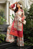 Pakistani Ivory Floral Chiffon Jacquard Long Shirt & Palazzo (2-Piece) - Image 2