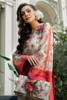 Pakistani Ivory Floral Chiffon Jacquard Long Shirt & Palazzo (2-Piece) - Image 6