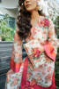 Pakistani Ivory Floral Chiffon Jacquard Long Shirt & Palazzo (2-Piece) - Image 7