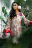 Pakistani Ivory Floral Chiffon Jacquard Long Shirt & Palazzo (2-Piece) - Image 8