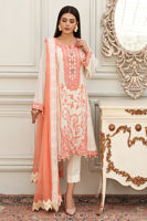 Pakistani Ivory Embroidered Cotton Net Salwar Kameez (3-Piece) - Image 2
