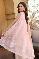 Off-White Embroidered Cotton Net Salwar Kameez (3-Piece) - Image 8