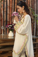 Pakistani Off-White Embroidered Georgette Salwar Kameez (2-Piece) - Image 4