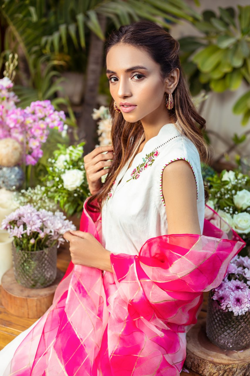 Off-White Embroidered Long Shirt 3-Piece - Image 8