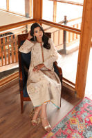 Off-White Embroidered Karandi Lawn Long Shirt (2-Piece) - Image 3