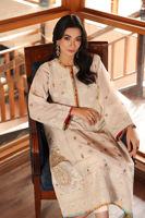Off-White Embroidered Karandi Lawn Long Shirt (2-Piece) - Image 5