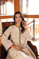 Off-White Embroidered Karandi Lawn Long Shirt (2-Piece) - Image 8