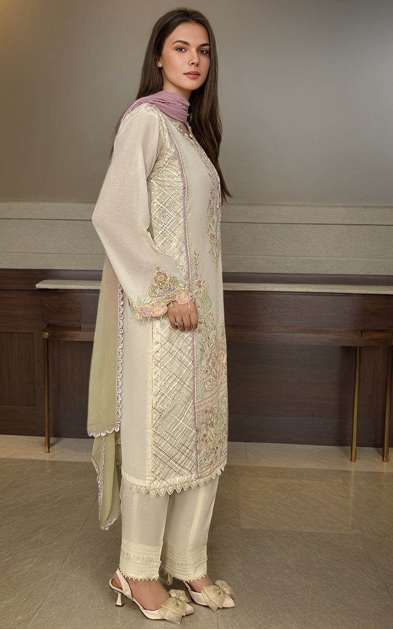 Ivory Embroidered Lawn 2-Piece Suit - Image 3