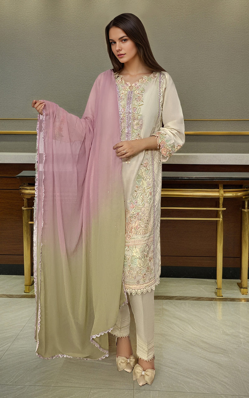 Ivory Embroidered Lawn 2-Piece Suit - Image 5