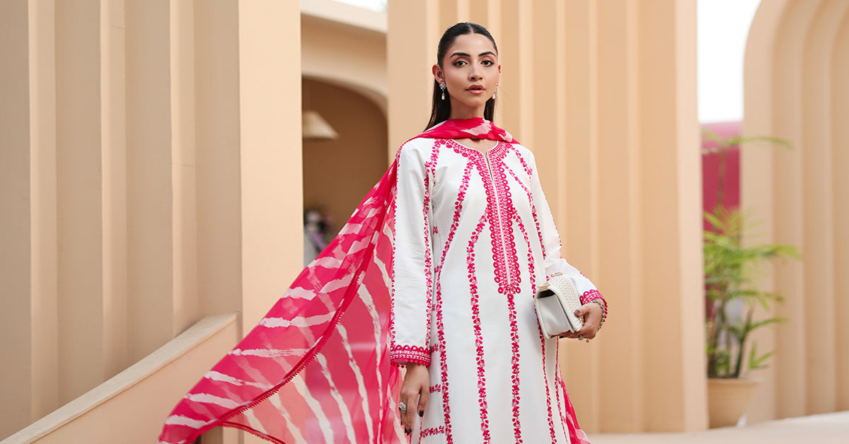 Off-White Panni Embroidered Lawn Salwar Kameez (3-Piece) - Image 7