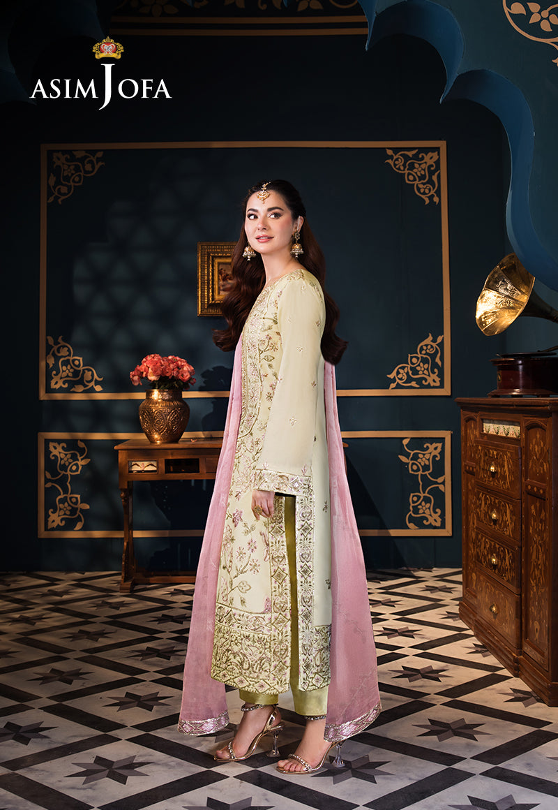 Pakistani Ivory Embroidered Lawn 3-Piece Suit - Image 2