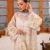 Pakistani Ivory Pearl Embellished Organza Salwar Kameez (3-Piece) - Image 3
