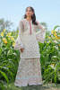 Pakistani Ivory Embroidered Organza Short Shirt & Plazo (2-Piece) - Image 2