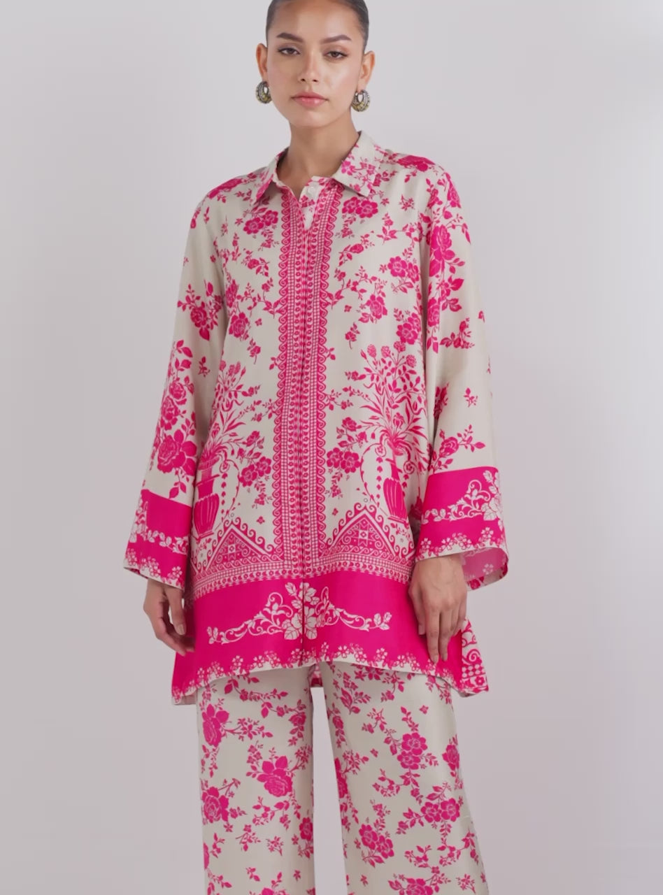 Ivory Pink Printed Lightweight Co-ord Set (2-Piece) - Image 6