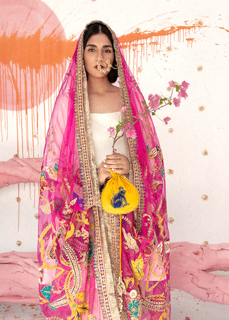 Ivory Aari Embroidered Raw Silk Salwar Kameez (3-Piece) - Image 4