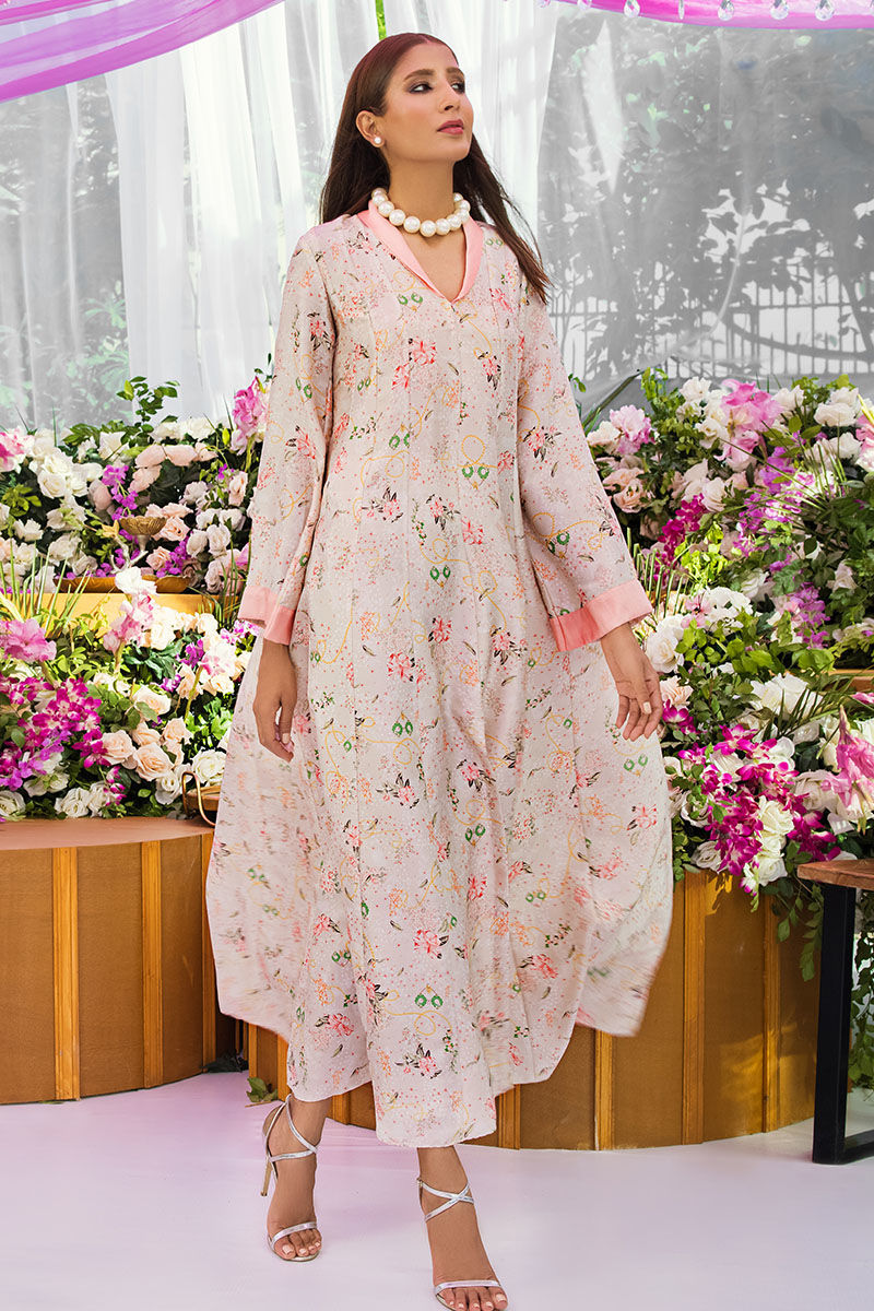 Moonbeam Floral Digital Print Raw Silk Salwar Kameez (2-Piece) - Image 3