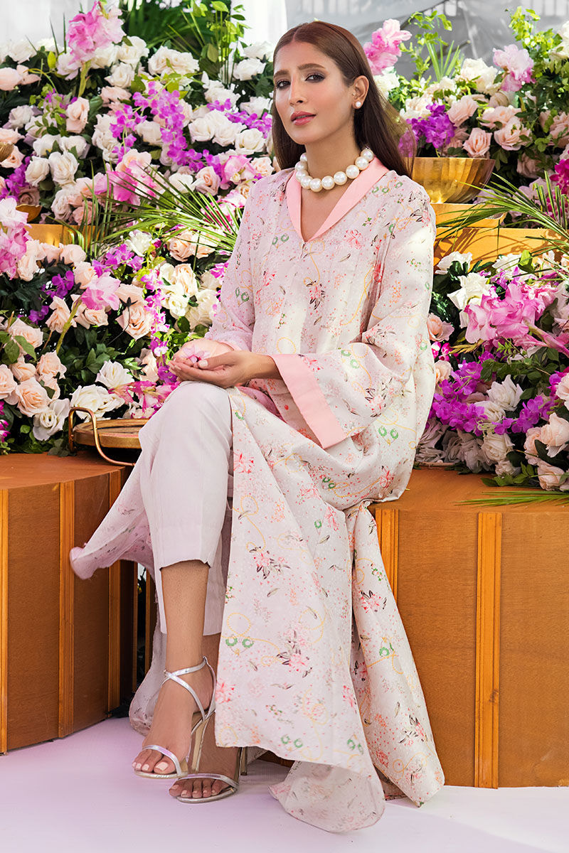 Moonbeam Floral Digital Print Raw Silk Salwar Kameez (2-Piece) - Image 5