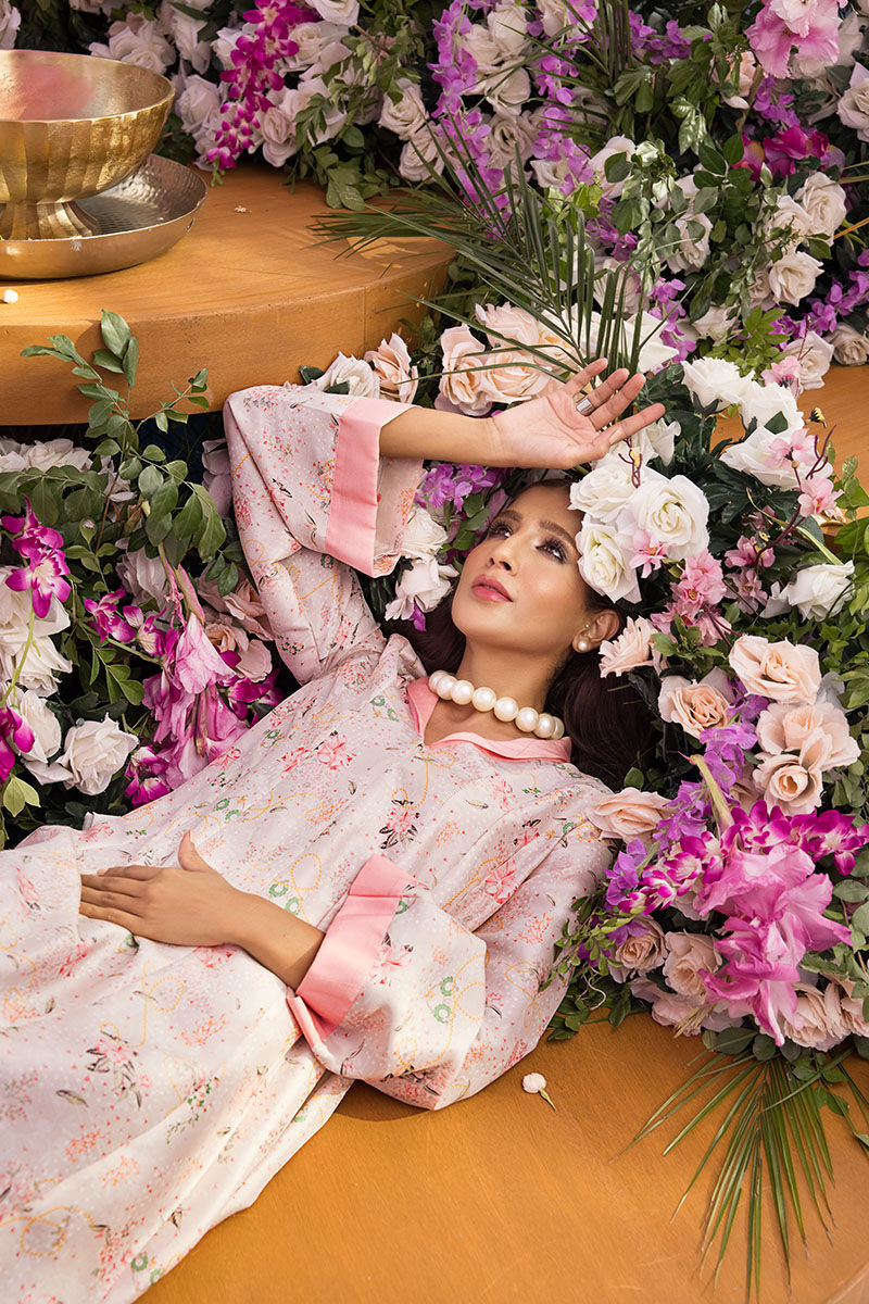 Moonbeam Floral Digital Print Raw Silk Salwar Kameez (2-Piece) - Image 7