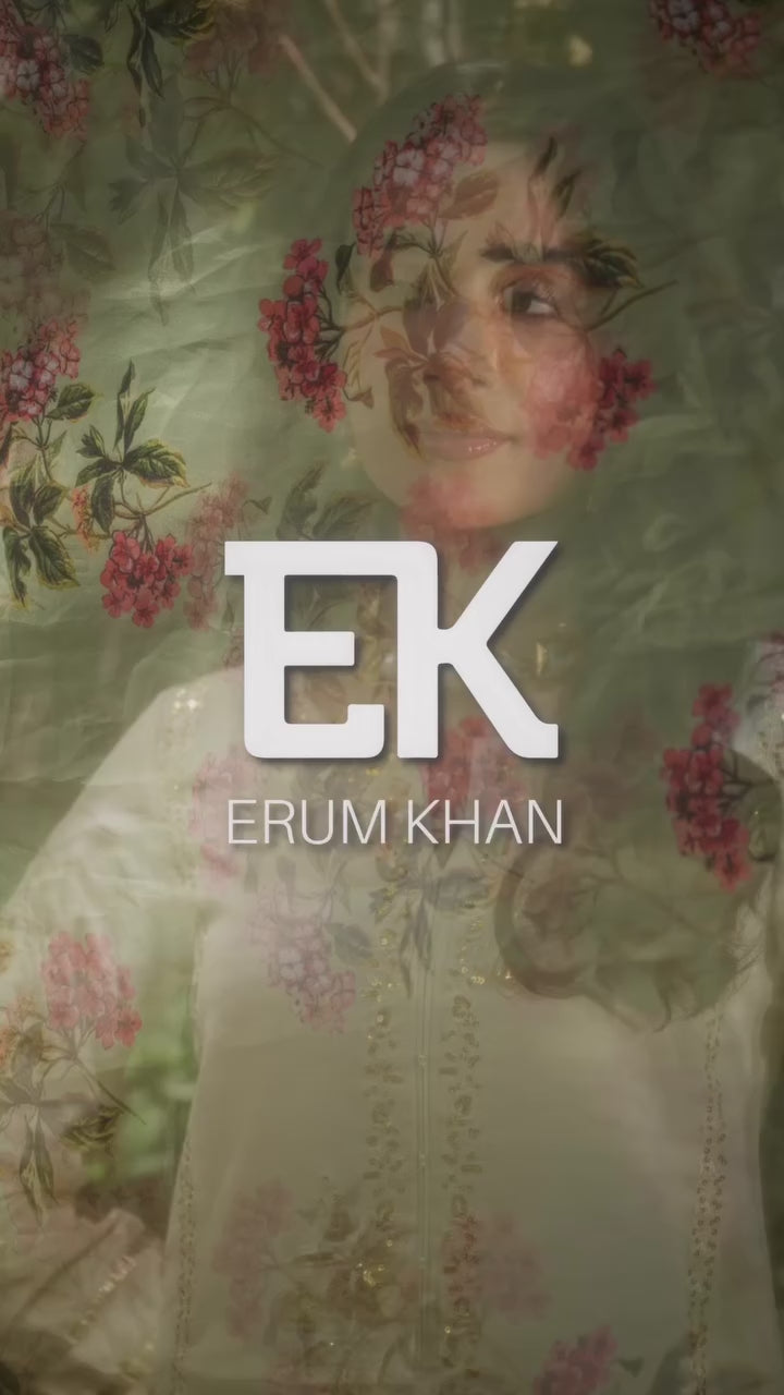 Pakistani Off-White Embroidered Raw Silk Salwar Kameez (3-Piece) - Image 7