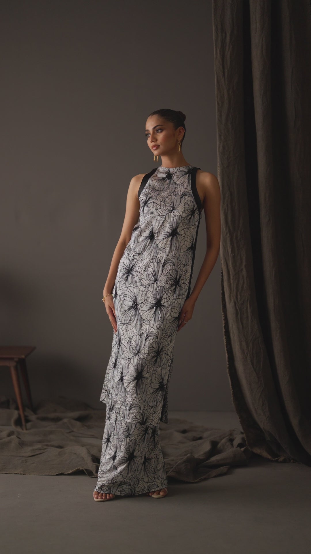 Ivory Floral Embroidered Silk Salwar Kameez (2-Piece) - Image 8