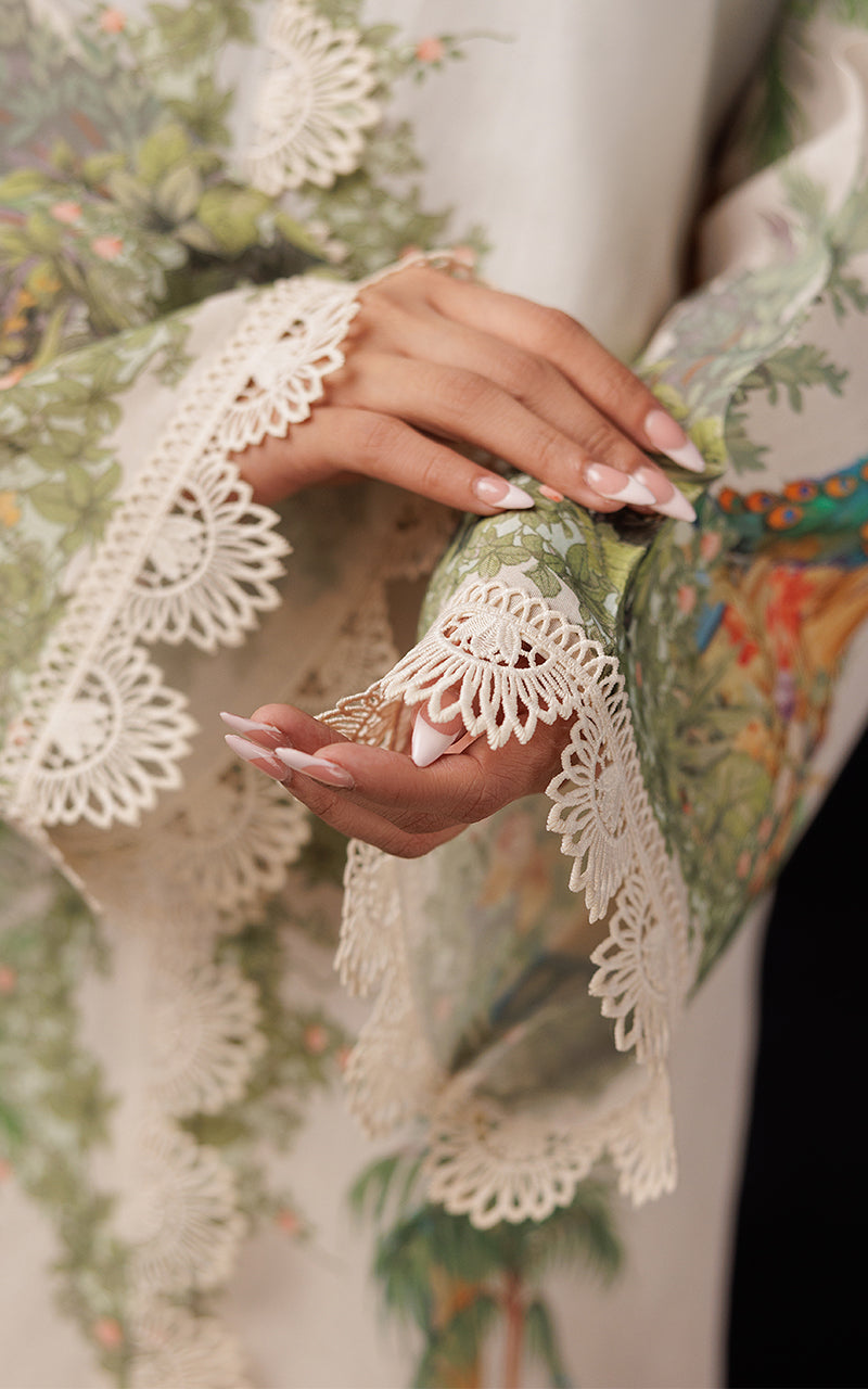 Ivory Printed Viscose Silk Tunic (2-Piece) - Image 2