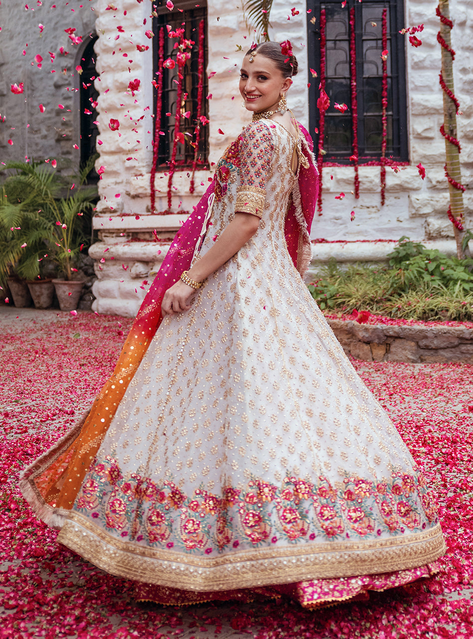 Pakistani Off-White Embroidered Organza Sharara (3-Piece) - Image 14