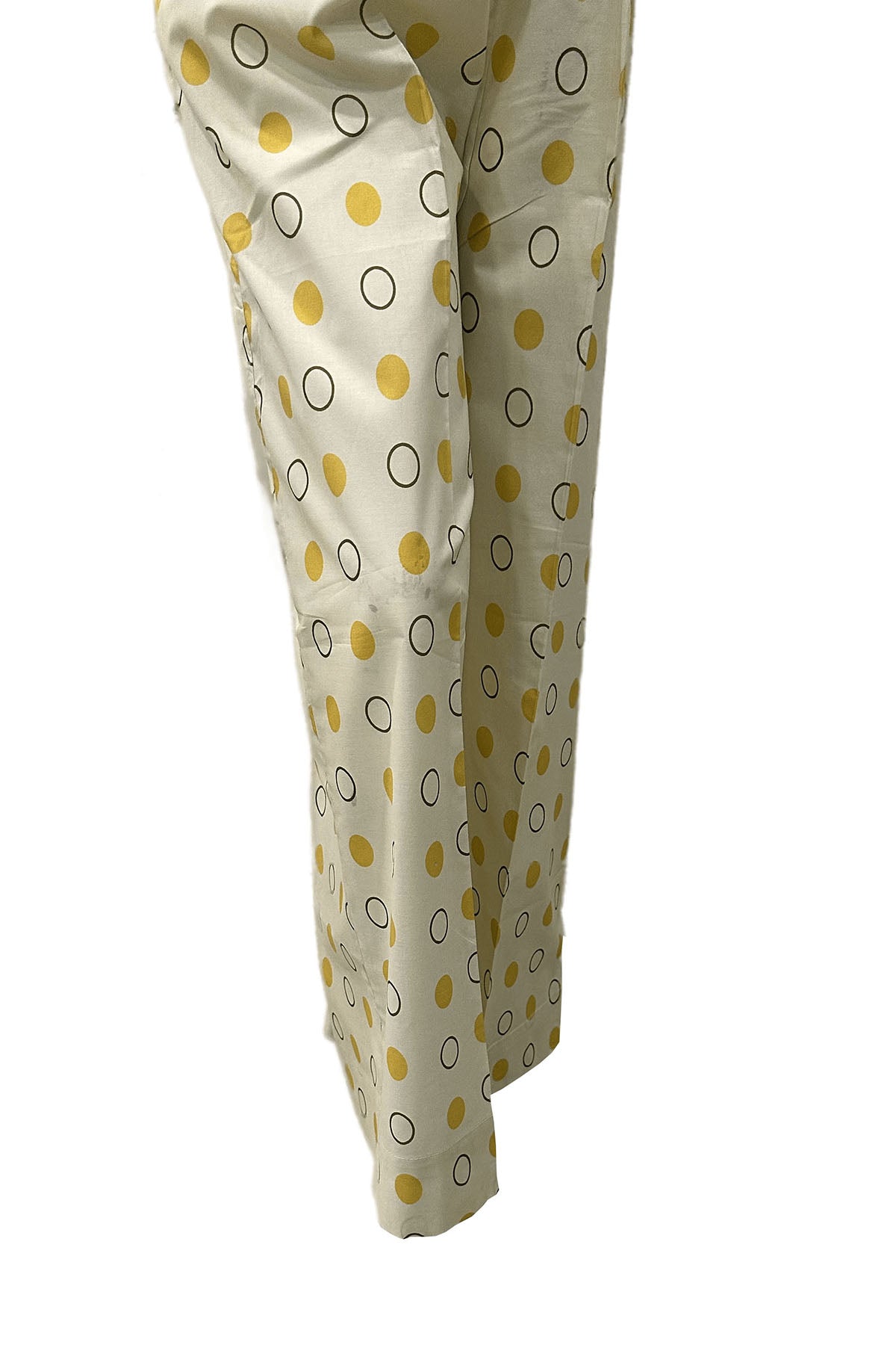 Pakistani Ivory Digital Printed Cotton Straight Trouser (1-Pc) - Image 1