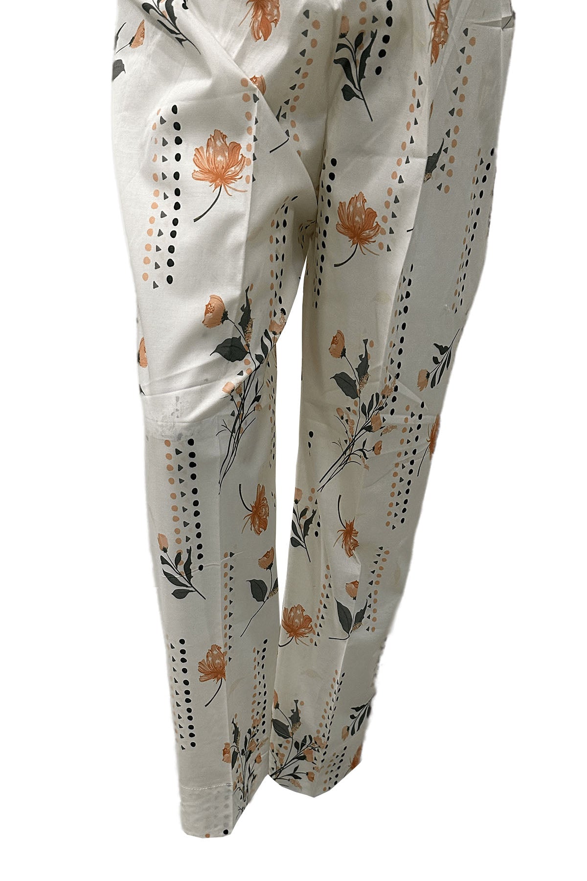 Pakistani Ivory Digital Printed Cotton Trouser (1-Pc) - Image 2