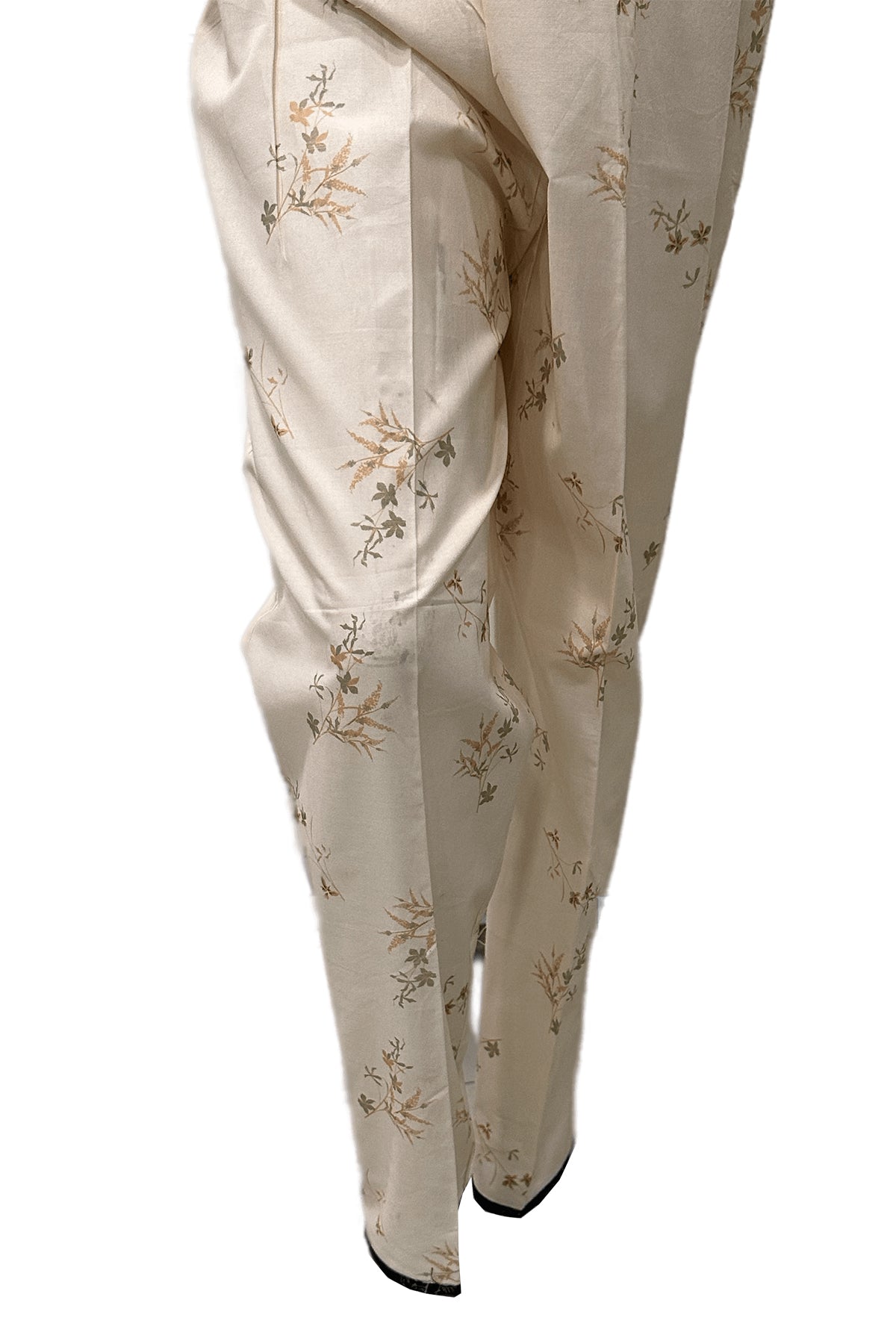 Ivory Digital Printed Cotton Trouser (1-Pc) - Image 1