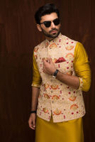 Ivory Embroidered Suiting Waistcoat (2-Piece) - Image 3