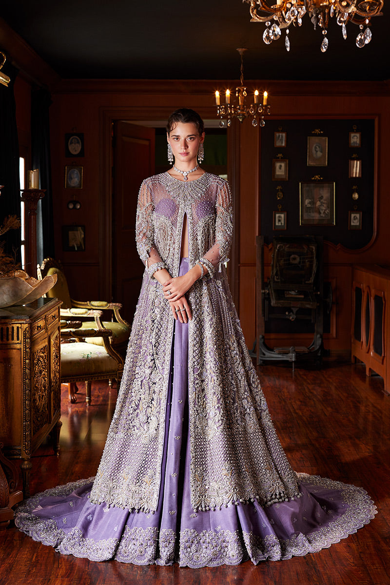 Lavender Swarovski Sequin Net Bridal Gown (2-Piece) - Image 2