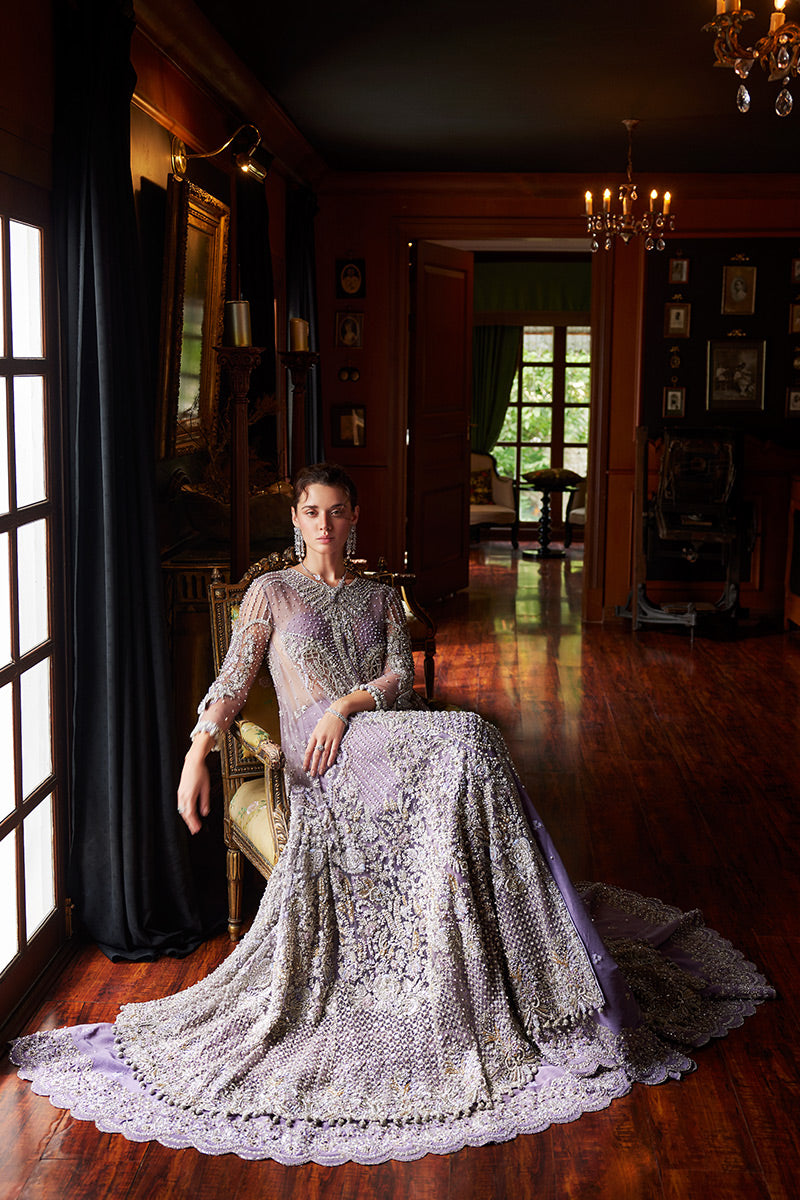 Lavender Swarovski Sequin Net Bridal Gown (2-Piece) - Image 5