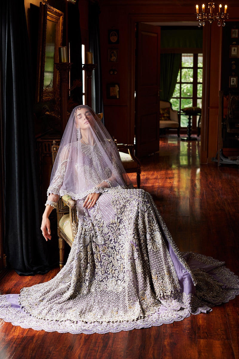 Lavender Swarovski Sequin Net Bridal Gown (2-Piece) - Image 6