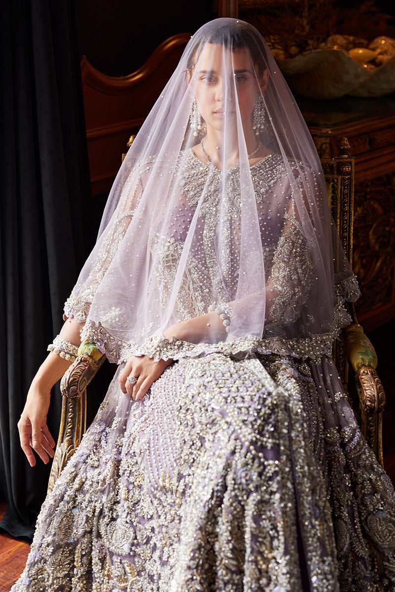 Lavender Swarovski Sequin Net Bridal Gown (2-Piece) - Image 7