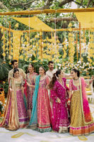 Deep Magenta Zardozi Silk Net Angrakha (3-Piece) - Image 6