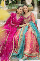 Deep Magenta Zardozi Silk Net Angrakha (3-Piece) - Image 7