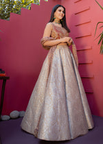 Magenta Handworked Velvet & Ivory Brocade Lehenga Choli (3-Piece) - Image 2