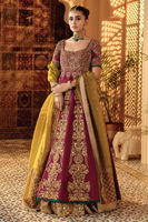 Pakistani Deep Magenta Zardozi Silk Pishwas Dress (3-Piece) - Image 2