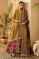 Pakistani Deep Magenta Zardozi Silk Pishwas Dress (3-Piece) - Image 4