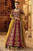 Pakistani Deep Magenta Zardozi Silk Pishwas Dress (3-Piece) - Image 5