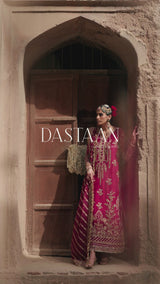 Pakistani Deep Magenta Hand-Embellished Tussel Silk Salwar Kameez (3-Piece) - Image 8