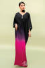 Magenta and Black Ombre Silk Kaftan (1-Pc) - Image 2