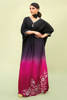 Magenta and Black Ombre Silk Kaftan (1-Pc) - Image 3
