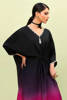 Magenta and Black Ombre Silk Kaftan (1-Pc) - Image 6