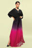 Magenta and Black Ombre Silk Kaftan (1-Pc) - Image 7