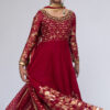 Pakistani Maroon Hand-Embroidered Georgette Anarkali Dress (3-Piece) - Image 6