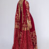 Pakistani Maroon Hand-Embroidered Georgette Anarkali Dress (3-Piece) - Image 8
