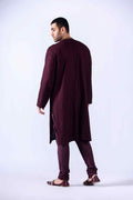 Maroon Zardozi Chiffon Kurta Set (3-Piece) - Image 7